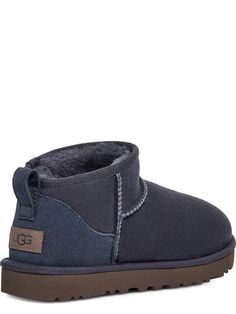 Ugg classic ultra mini boots - eve blue material content: 20% leather, 80% twinface Navy Blue Uggs Outfit, Stockholm Wishlist, Navy Uggs, Navy Blue Uggs, Uggs Mini, Small Boots, Blue Uggs, Ultra Mini Boots