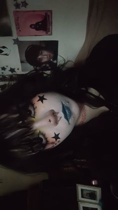 Clown makeup inspo!! #clown #makeup #cool #silly #stars #blue Punk Makeup, Halloween Clown, Cute Clown, Scary Makeup