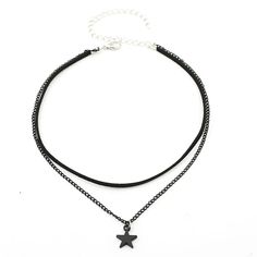 Product Details Introducing our Women's Two-Row Black Choker Necklace - the epitome of edgy elegance and bohemian charm. This captivating piece is designed to make a bold statement and accentuate your unique style.Crafted with high-quality stainless steel, this choker necklace is not only durable but also adds a touch of modern sophistication to any outfit. The black chain and pentagram star charm pendant create a striking contrast, making it a true fashion-forward accessory.The multilayer colla Edgy Adjustable Star-shaped Jewelry, Trendy Star Charm Festival Jewelry, Adjustable Edgy Star Jewelry, Adjustable Edgy Star-shaped Jewelry, Adjustable Star-shaped Edgy Jewelry, Edgy Star Charm Jewelry As A Gift, Trendy Star Charm Choker, Bohemian Star Charm Choker, Black Star Charm Choker Necklace