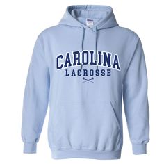 Gildan Carolina Blue Hoodie 8.0 oz. Heavy Blend Hooded Pullover. Double-lined hood with matching drawstring. Set-in sleeves. Double-needle throughout. 1x1 athletic rib with spandex, pouch pocket. Two color screen print on front. Original design copyright Teamzila 2022. Sports Fan Apparel Hoodie Sweatshirt, Collegiate Sports Hoodie For Winter, Collegiate Hoodie For Winter Sports, Collegiate Winter Sports Hoodie, Team Spirit Long Sleeve Sports Hoodie, Collegiate Hoodie For Sports Season, Blue Moisture-wicking Hooded Hoodie, Blue Moisture-wicking Hoodie, Team-colored Hoodie Sweatshirt For Sports