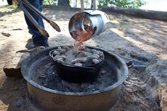 Made of rust-resistant galvanized steel. 12 inch height holds a substantial amount of charcoal. Wooden handle shields against heat transfer. Outdoor use only. Made in Cambodia. Lodge Cast Iron Rust-Resistant Galvanized Steel Grate Tool with Wooden Handle - 12 Inch Height | A5-1 Charcoal Chimney, Oven Diy, Hot Coals, Lodge Cast Iron, Propane Grill, Kitchen Kit, Outdoor Bbq, Outdoor Cooking, Galvanized Steel