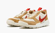 The Tom Sachs x Nike Mars Yard 2. 0 is a highly sought after collaboration between the famed artist and Nike on the Mars Yard sneaker, a design based off the concept of an athletic sneaker for rocket scientists.  Released in extremely limited quantities, the shoe left many sneaker collectors thirsty for more.  In 2017 many were delighted when this Mars Yard 2. 0 hit the market, but it was still no easy task acquiring a pair, and the value has done nothing but skyrocket since the release.  The To Nike Tom Sachs, New Nike Sneakers, Tom Sachs, Space Camp, Nike Models, Sneaker Art, Red Maple, Designer Outlet, New Sneakers