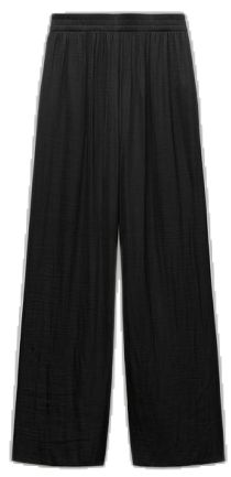 Zara Casual Bottoms With Elastic Waistband, Chic Pull-on Style Bottoms For Daywear, Wide-leg Pants With Elastic Waistband For Daywear, Trendy Wide-leg Pull-on Pants, Trendy Pull-on Wide-leg Pants, Fall Wide-leg Pants With Elastic Waistband, Fall Wide-leg Bottoms With Elastic Waistband, Baggy High-waisted Pants With Elastic Waistband, Trendy Wide-leg Pants With Elastic Waistband