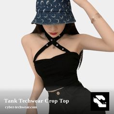 Check out this product 😍 Tank Techwear Crop Top 😍 by CYBER TECHWEAR® starting at $29.95. Techwear Crop Top, Techwear Shirt, Autumn Sales, Tech Fleece, Top Tank, Halter Crop Top, Halter Style, Keep Your Cool, Waterproof Fabric