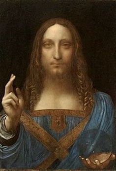 a painting of jesus holding his finger up