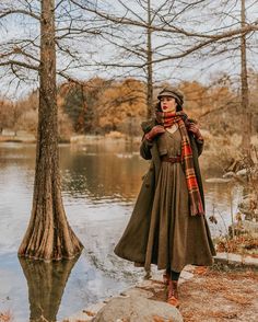 Best Winter Outfits, Winter Outfits Warm, Academia Style, Cottagecore Outfits, Fall Dress Outfit, Flannel Dress, Stripe Outfits, Wool Clothing, Autumn Clothes