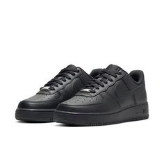 The Nike Air Force 1 '07 'Triple Black' offers a stylish and durable sneaker with traditional features and iconic branding. It is crafted with a low-cut silhouette, stitched overlays, a padded collar, breathable toe perforations, foam midsoles and Air cushioning. Additionally, the rubber outsole provides traction and durability for all-day wear. With its timeless design and sleek colorway, this is a must-have for any Nike Air Force 1 Lover. Nike Air Force 1 Urban Streetwear With Gum Sole, Nike Air Force 1 With Gum Sole For Streetwear, Nike Air Force 1 Low-top Urban Streetwear, Urban Nike Air Force 1 Low-top For Streetwear, Classic Nike Air Force 1 Low-top For Streetwear, Nike Air Force 1 For Streetwear, Nike Air Force 1 Urban Streetwear Sneakers, Nike Air Force 1 Urban Streetwear Shoes, Nike Air Force 1 With Boost Midsole For Streetwear