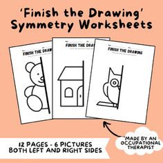 four printable worksheets for children to learn how to draw