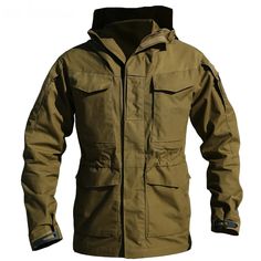 Stay warm and stylish with this men's tactical hoodie jacket. Made from lightweight yet durable fabric, this Autumn-ready piece of outerwear features a military-inspired design and a variety of pockets to store essentials. Stay comfortable while looking sharp with this versatile jacket. Designed by 4COLORDRESS Tactical Hoodie, Us Army Jacket, Flight Pilot, Military Field Jacket, Army Clothes, Waterproof Jacket Men, Tactical Jacket, Windbreaker Jacket Mens, Men's Windbreaker