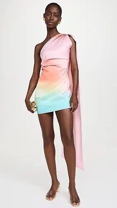 BAOBAB Marea Mini Dress | Shopbop Spring Party One Shoulder Pre-draped Dress, Elegant Multicolor Draped Dress, Fitted Silk One Shoulder Pre-draped Dress, Elegant Multicolor Dress With Asymmetrical Neckline, Multicolor Draped Evening Dress, Summer Formal Pre-draped Mini Dress, Elegant Multicolor Asymmetrical Dress, Elegant Asymmetrical Multicolor Dress, Multicolor Fitted Draped Dress