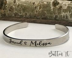 Daughter in law gift cuff bracelet future daughter in law | Etsy Personalized Stainless Steel Jewelry With Custom Text, Custom Text Stainless Steel Jewelry For Gift, Custom Text Stainless Steel Jewelry Gift, Personalized Engraved Cuff Bracelet For Mother's Day, Personalized Adjustable Bracelet For Anniversary Gift, Custom Name Silver Cuff Bracelet For Gift, Personalized Stainless Steel Jewelry For Wedding Gift, Custom Name Silver Cuff Bracelet As Gift, Silver Cuff Bracelet With Custom Name For Gift