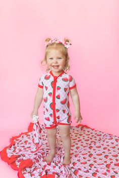 one-in-a-melon-checkers-dream-shortie Dream-Big-Little-Co-pajama-baby-blanket Pageant Shoes, Dream Blanket, Bearer Outfit, Girls Dress Outfits, Watermelon Print, Bamboo Material, One In A Melon, Bodysuit Dress, Dream Baby