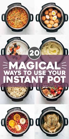 the instructions for how to use an instant pot with food in it, including eggs and other