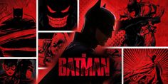 the batman movie poster with red background