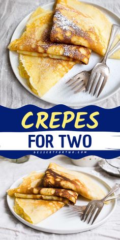 Out of easy school breakfast ideas? Make Crepes for two! These homemade crepes are easy and make a simple back-to-school recipe for the kids. Pin this recipe for later! Making Crepes Video, Single Serve Crepes, Crepe Recipe For Two, Small Batch Crepes, Crepes For One, Crepes Recipe Easy, Cooking For Two Recipes, Tables For Two, Crepes Sweet