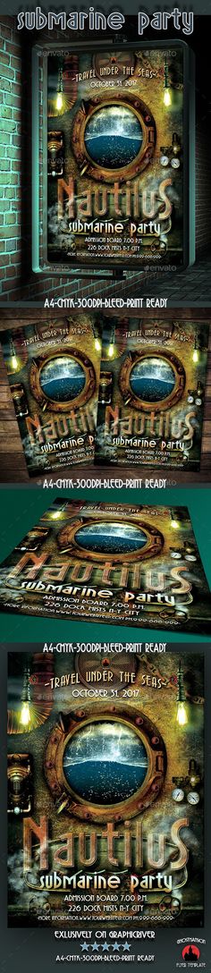 a flyer for a party with an image of a spaceship ship in the background and text on