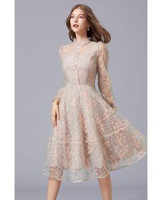 Get 10% off now! Buy L-5XL Lovely Embroidered Knee Length Tulle Party Dress with Long Sleeves at cheap price online. Free stable shipping and pro custom service since 2009. Luxury Midi-length Dresses With Lace Collar, Luxury Floral Embroidered Knee-length Mini Dress, Luxury Floral Embroidered Knee-length Dress, Luxury Elegant Knee-length Vintage Dress, Luxury Knee-length Mini Dress With Floral Embroidery, Luxury Floral Embellished Knee-length Dress, Luxury Knee-length Floral Dress For Spring, Luxury Knee-length Floral Evening Dress, Luxury Knee-length Spring Dresses