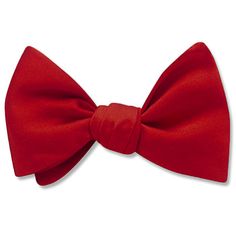 Every guy needs the quintessential red tie in his wardrobe. This beautiful shiny silk charmeuse fits the bill perfectly, and will add a bright note of cheer to your seasonal celebrations.Handcrafted in Middlebury, Vermont. Fitted Pre-tied Tie For Party, Classic Pre-tied Satin Bow Tie, Elegant Solid Color Bow With Tie Back, Classic Solid Color Bow With Ties, Elegant Red Bow For Gift, Solid Color Bow Tie For Party, Elegant Solid Bow Tie, Elegant Solid Color Bow, Solid Black Tie Bow With Ties