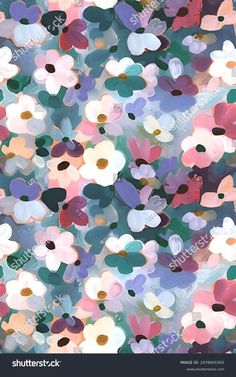 an abstract floral background with lots of different colors and sizes, including pinks, purples