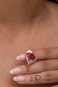 Metal: 925 Sterling Silver | Weight: 3.80 Gr | Figure Width: 1.20 Cm | Figure Height: 3.50 Cm |  Chain Length : 42 Cm | Stone Type: Zircon | Plating: Rose Gold Plated | Note: Avoid contact with substances such as Perfume, Alcohol, Cream, Bleach. Rose in Heart Necklace | 925 Sterling Silver | Gifts for Her | Flower Necklace |  Rose Pendant | Plant Necklace | Red Rose Necklace | Rose Jewelry Rose Colored Round Jewelry For Valentine's Day, Round Rose Jewelry For Valentine's Day, Rose-colored Round Jewelry For Valentine's Day, Rose-colored Jewelry For Valentine's Day Anniversary, Rose Sterling Silver Jewelry For Valentine's Day, Heart-shaped Rose Jewelry For Gift, Rose Heart-shaped Jewelry For Gift, Rose Heart-shaped Jewelry Gift, Heart-shaped Rose Colored Jewelry For Gift