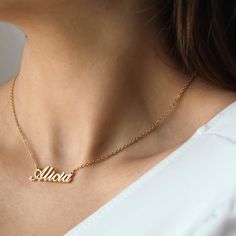 Silver Name Necklace, Personalized Name Necklace, Custom Name Necklace, Minimalist Necklace, Signature Necklace, Christmas Gift 2020, Mom Gift, Personalized Jewelry ♥ Custom Name Necklace ♥ The most unique jewelry you can find, a perfect gift for you and your loved one ♥ P E R S O N A L I Z E D ∙ N A M E ∙ N E C K L A C E * Material: High Quality Solid 925 Sterling Silver * Finish: Sterling Silver ∙ 18K Gold ∙ Rose Gold * Personalized: This design can be customized with your Names, Dates, Coordi Customized Wedding Necklaces, Elegant Name Necklace For Bridesmaids, Elegant Name Necklace For Bridesmaid Gift, Name Necklaces For Bridesmaid Gift, Dainty Wedding Necklace With Name Detail, Dainty Customized Necklace For Wedding, Customized Dainty Necklace For Weddings, Custom Name Necklace For Bridesmaid, Dainty Name Necklace For Bridesmaid Gift