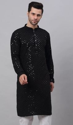 PRODUCT DESCRIPTION ITEM NAME - MEN KURTA PATTERN - As picture shown MATERIAL - Silk Bland COLOR- SAME AS PICTURES SIZE - AS YOU SELECTED LENGTH - 36 INCHES NOTE : Pajama is not included. Size name - Actual Chest Size / Kurta Chest Size XS - 30" Inches / 36" Inches S - 34" Inches / 40" Inches M - 36" Inche / 42" Inches L - 40" Inches / 46" Inches XL - 44" Inches / 50" Inches 2XL - 48" Inches / 54" Inches 3XL - 52" Inches / 58" Inches 4XL - 56" Inches / 62" Inches 5XL - 60" Inches / 66" Inches 6XL - 64" Inches / 70" Inches 7XL - 68" Inches / 74" Inches NOTE : Color may be vary because of camera flash & different computer screen.Size may be vary to nature of item is handmade. Shipping Information The package will be shipped within 2 Business Days once the order paid and provide the tracking Man Mirror, Kurta Casual, Kurta Wedding, Mirror Work Kurta, Wedding Kurta, Top And Bottom Set, Kurta Patterns, Indian Kurta, Ethnic Looks