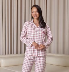 Personalized Tartan PJs - Customized Cotton Lounge Set, Custom Plaid Cotton Pajamas, Personalized Sleepwear, Winter Cozy Pjs, Pink Pajamas   Add a touch of cozy charm to your bedtime routine with these Personalized Plaid Cotton pajamas! Made from soft and breathable cotton fabric, these pajamas feature a classic plaid pattern that is perfect for lounging around the house or getting a good night's sleep. Personalize them with your initials or name for a special touch. Treat yourself to comfort an Gingham Long Sleeve Sleepwear For Loungewear, Long Sleeve Gingham Sleepwear For Loungewear, Plaid Cotton Sleepover Sets, Plaid Cotton Sets For Sleepover, Plaid Cotton Sleep Sets, Plaid Long Sleeve Pajama Set For Party, Plaid Cotton Sleepwear For Home, Plaid Cotton Sleepwear Sets, Cotton Plaid Sleepwear For Home