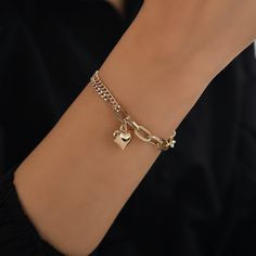 "14k Gold Bracelet | Double Curb Chain and Paperclip Thick Link w/ Lobster Claw Lock Bracelet with Puffed Heart Pendant | Gift for Her * Material: 14k Yellow Gold, 14k Rose Gold, 14k White Gold, * Weight: 6,20gram (1 Charm, 7,5\" +/-%10 due to size) Contact me if you are unsure about length. Extension links are standard for minor adjustments. ∙ P R O D U C T I O N ∙ * All of my products are handmade and crafted with care and love:) * All of my products are SOLID GOLD, no gold fill, no gold coati Gold Metal Heart Bracelet For Wedding, Elegant Wedding Charm Bracelet With Heart Charm, Elegant Wedding Heart Bracelet With Charms, Heart Charm Chain Bracelet For Wedding And Valentine's Day, Valentine's Day Gold Charm Bracelet With Heart Charm, Gold Bracelet With Heart Charm For Wedding, Heart-shaped Gold Bracelet For Valentine's Wedding, Heart-shaped Gold Wedding Bracelet, Heart-shaped Charm Bracelets For Wedding