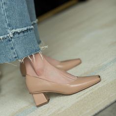 Chiko Sala Square Toe Block Heels Pumps Punk Shoes, Rough Heels, Mouth Design, Work Shoes Women, Cinderella Shoes, Shoes Green, Slip On Pumps, Shoes Heels Pumps, Fashion High Heels