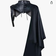 Single Shoulder Armor Pu Faux Leather Theatre Cosplay Cape Black Osfa (One Size Fits Most) Dark Fashion Aesthetic, Cosplay Cape, Navy Ball, Rave Fit, The Executioner, Sporty Sunglasses, Ateez Concert, Shoulder Cape, Concert Fit