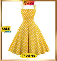 Dot Print Vrouwen Zomer Party Dress Hoge Taille Vintage A-lijn Jurk Polka Dot A-line Mini Dress For Summer, Polka Dot A-line Midi Dress For Spring, Polka Dot A-line Spring Midi Dress, Spring A-line Polka Dot Midi Dress, Summer Vintage A-line Dress, Summer Party Fit And Flare Vintage Dress, Summer Party Vintage Fit And Flare Dress, Summer Polka Dot A-line Mini Dress, Summer A-line Polka Dot Mini Dress