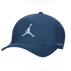 Air Jordan Nike Jumpman Pro Golf Snapback Sizesmall Medium Rise Blue S/M Hat Cap Blue Breathable Six-panel Hat, Blue Breathable Sports Hats, Breathable Blue Sports Hat, Blue Six-panel Snapback Hat For Sports Events, Blue Breathable Baseball Cap For Sports Events, Blue Breathable Baseball Cap For Sports, Blue Breathable Baseball Cap With Visor, Blue Six-panel Fitted Hat For Sports Events, Navy Sporty Baseball Cap For Sports