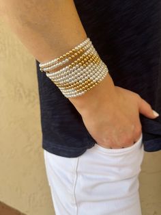 Paula Rosen Gold and Pearl Coil Bracelet Coil Bracelet, Gold Overlay, Treat Yourself, Timeless Beauty, Wrap Bracelet, Jewelry Bracelets, Bracelet, Beads, High Quality