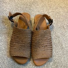 Excellent Condition, Pet Free Smoke Free Home Paul Green Size 5 Us Size 7.5 Currently Selling At Nordstrom Brown Woven Leather Wedge Sandals For Vacation, Woven Leather Sandals With Block Heel, Leather Sandals With Woven Detail And Block Heel, Open Toe Woven Leather Heels, Brown Woven Leather Wedge Sandals, Beige Woven Leather Sandals With Round Toe, Brown Woven Leather Closed Toe Sandals, Brown Sandals With Woven Sole And Flat Heel, Brown Wedge Sandals With Ankle Strap And Woven Sole