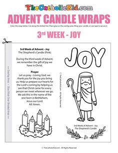 Catholic Coloring Pages, Advent Wreath Candle, Candle Wraps, Advent Wreath Candles, Games For Children, Let Us Pray, Candle Wrap, Advent Candles