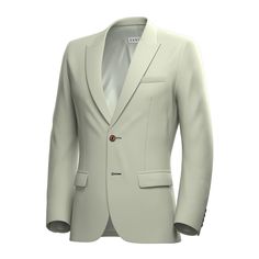 Jacket & pants included. Vest optional. Delivered in just 3 weeks. Free shipping. Covered by our Free Remake Guarantee. Complete the look with Shirts, Ties & Squares. Luxury White Outerwear For Business Casual, Luxury White Business Casual Outerwear, White Luxury Sport Coat With Hidden Button Closure, Luxury White Sport Coat With Hidden Button Closure, Elegant Cotton Wedding Suit, Elegant Wedding Cotton Suits, Cream Single Breasted Blazer With Notch Lapel, White Classic Blazer With Concealed Placket, Cream Single Breasted Blazer With Suit Collar