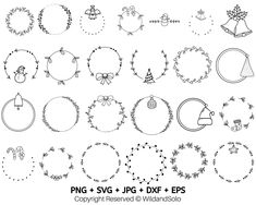 christmas wreaths and ornaments with the word png svg - jgg font