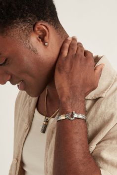 Discover everyday jewelry styles for men. From simple stud earrings to oxidized sterling silver pendants and hook bracelets.