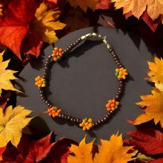 Wear these pumpkin bracelets to the pumpkin patch or just to dress up your fall outfits! Fall Bracelets, Autumn Bracelet, Pumpkin Bead, Pumpkin Patch, Beaded Bracelet, Favorite Jewelry, Fall Outfits, Beauty Book, Jewelry Bracelets