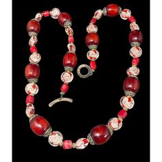 SAKI 925 Necklace Carnelian, Coral And Red White Art Glass Beads Toggle. The necklace is in good condition some light general wear due to age and use. Signed Saki 925 and measures 29.5 inches long. The necklace weighs 145 grams Please check your pictures as they are part of the description and please ask questions prior to purchase. If I advertise a piece as gold or silver and it is unsigned or unmarked then it has been tested Finally, your feedback is important to us. If you were happy with our Vintage Red Coral Single Strand Beaded Necklace, Vintage Single Strand Red Coral Beaded Necklace, Vintage Single Strand Red Coral Beaded Necklaces, Vintage Red Beaded Necklaces With Oval Beads, Artisan Red Necklace With Polished Beads, Artisan Red Necklaces With Polished Beads, Unique Red Single Strand Jewelry, Vintage Red Hand-strung Beaded Necklaces, Vintage Style Jewelry With Single Strand Red Coral