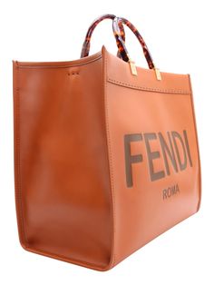 Fendi Sunshine, Large Leather Tote Bag, Bold Logo, Tote Bag Leather, Shopper Tote, Large Tote Bag, Shopper Bag, Large Tote, Italian Fashion