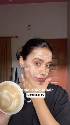 Reduce Facial Hair, Face Waxing, Diy Facial Hair Removal, Facial Recipe, Hair Removal Diy, Remove Unwanted Facial Hair, Face Skin Care Routine, Diy Skin Care Routine, Natural Face Skin Care