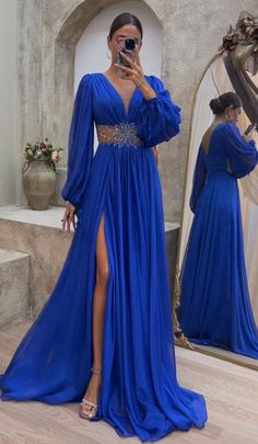 Blue Evening Dress, Hip Hop Women, Rose Gold Earrings Studs, Woman Personality, Blue Evening Dresses, Rose Gold Studs, Formal Evening Dresses, Party Fashion, Sweater Coats