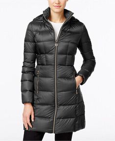 Great Shopping MICHAEL Michael Kors Hooded Packable Down Puffer Coat was $280, Top Womens Coats Jackets Down Puffer Coat, Unisex Baby Clothes, Long Jacket, Coat Design, Puffer Coat, Dresses With Leggings, Black Coat, Vest Jacket