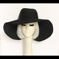 Wide Brim Sun Hat- Black Twill , Lined In Rayon Print, The Hat Has A 2 Section Crown 3 1/2 " In Length And A One Piece 5”Brim, A Cotton Band Inside. One Size Fits Most Up To 23" Head Size. All Of Bella Starr Hats Are Made And Designed From My Drafted Original Patterns. Caring For Your Hat: Delicate Wash Cycle And Hand Dry Wide Brim Can Be Folded For Travel And All You Need To Do Is Steam Or Press To Look Good As New. Black Lightweight Bucket Sun Hat, Lightweight Black Bucket Sun Hat, Black Bucket Hat With Upf 50+ For Vacation, Black Lightweight Bucket Hat For Summer, Black Lightweight Bucket Hat For Vacation, Black Summer Hats With Curved Brim, Black Wide Brim Sun Hat With Upf 50+, Black Bucket Hat With Upf 50+ And Curved Brim, Black Bucket Hat With Uv Protection For Beach