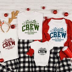 Get ready to celebrate the season in style with the Personalized Christmas Crew Custom Holiday Pajama T-Shirt, designed for ultimate festive fun! This matching long-sleeve shirt is perfect for family gatherings, holiday parties, or cozy Christmas mornings. With its classic collegiate typography and rich forest green color, it brings a modern yet traditional touch to your holiday wardrobe. Personalize it to create a unique look for your Christmas crew, whether it's for family, friends, or a group Family Christmas Shirt Custom, Collegiate Typography, Matching Friend, Christmas Pj, Christmas Jammies, Matching Christmas Shirts, Matching Christmas Pajamas, Holiday Attire, Christmas Pjs