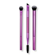 Real Techniques Eye Shade & Blend Eye Makeup Brush Trio Set | Ulta Beauty Blend Makeup, Eye Makeup Brush, Crease Brush, Brow Brush, Eye Makeup Brushes, Real Techniques, Long Lasting Makeup, Professional Fashion, Makeup Brush