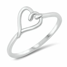 High Quality .925 Genuine Sterling Silver Heart RingYou have given her your heart already but now it's time to place a heart on her finger. Whether it's your anniversary, her birthday, occasion, or no occasion, she will cherish this 925 Genuine Sterling Silver Heart ring. Personalized rings can bring an instant smile to a womans face and thats why we suggest you invest in this beauty. It has a simplistic heart design and a rhodium-plated finish. Even though it does not have diamonds, the high-qu Adjustable Heart Ring For Anniversary On Mother's Day, Adjustable Heart Ring For Anniversary And Mother's Day, Sterling Silver Heart Ring For Valentine's Day, Open Heart Ring For Anniversary On Mother's Day, Silver Heart Ring For Mother's Day Promise, Open Heart Ring For Anniversary And Mother's Day, Anniversary Sterling Silver Stackable Rings With Heart Charm, Sterling Silver Stackable Rings With Heart Charm For Anniversary, Classic Sterling Silver Heart Ring For Valentine's Day