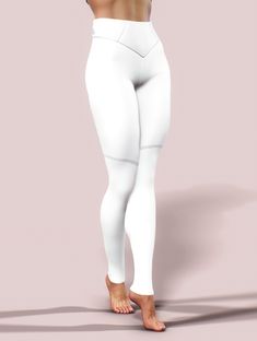 Solid White Non See Through Leggings Plain Simple High Waist Gym Yoga Pants Booty Shaping Activewear Women Workout Clothing Fitness - Etsy Compression Squat Proof Tights For Pilates, Sporty High-cut Leg Yoga Tights, High Stretch Squat Proof Tights For Pilates, Sporty High-cut Yoga Tights, Fitted White Yoga Pants For Training, White Fitted Yoga Pants For Training, Squat Proof Compression Leggings For Pilates, White Athleisure Yoga Pants For Training, High-cut Yoga Leggings With Wide Waistband