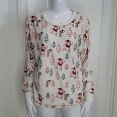 Size Large, Super Soft! Disney Winnie The Pooh White & Red Fleece Longsleeve Pajama Top, New Without Tags, Never Worn, Armpit To Armpit Straight Across Measures 24", Top Of Shoulder To Wrist Measures 21", Top To Bottom Down Front Measures 24.5". Cute Christmas Long Sleeve Sleepwear, Cute Christmas Sleepwear With Long Sleeves, Cute Long Sleeve Christmas Sleepwear, Cozy Winter Crew Neck Sleepwear, Cozy Crew Neck Winter Sleepwear, Casual Cartoon Print Sleepwear For Winter, Cozy Long Sleeve Christmas Sleepwear, Cotton Christmas Bedtime Tops, Casual Winter Sleepwear With Cartoon Print